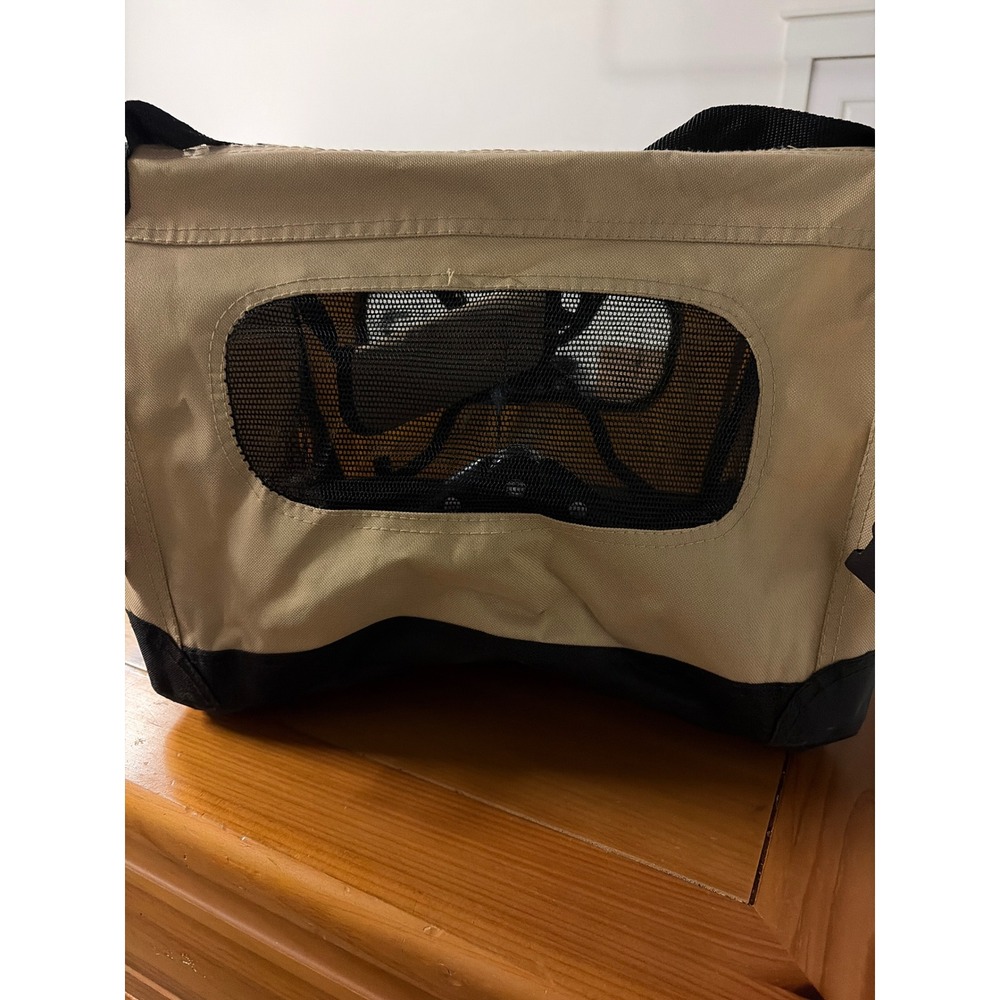 Eight in One Pet Products Soft Sided Pet Carrier Tan Black Small Dog Cat Crate